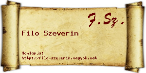Filo Szeverin névjegykártya